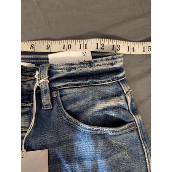 NEW KanCan Shorts Women's Size Medium Button Fly Distressed Raw Hem Denim Beach - Picture 4 of 12